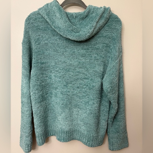 Tribal Teal Cowl Neck Sweater - Picture 5 of 6